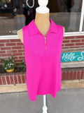 Sun-Cool Sporty Zip Tank - Magenta