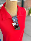 Sun-Cool Sporty Zip Tank - Ruby