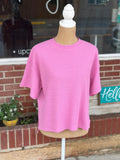 Side Slit Hi-Low Top - Candy Pink