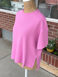 Side Slit Hi-Low Top - Candy Pink