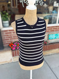 Sleeveless Stripe Sweater