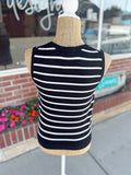 Sleeveless Stripe Sweater
