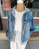 Hooded Zip Denim Jacket