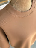 Ribbed Boxy Top - Deep Camel