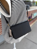 Joy Susan Woven Crossbody Wallet - Black