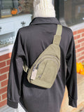 Canvas Sling Bag Backpack - Olive