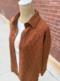 Rust Quilted Snap Shacket