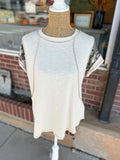 Animal Print & Camo Raglan Top