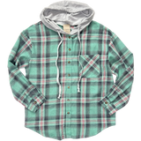 Mint Multi-Color Hooded Flannel