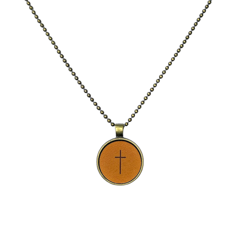 Leather Pendant Necklace - Cross