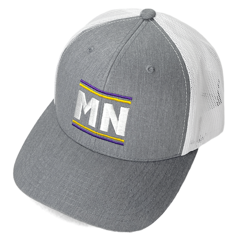 MN Vikings Stripes Trucker Hat - Heather Grey