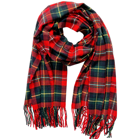 Oblong Scarf - Red/Emerald