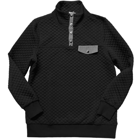 Quilted Pullover - Black