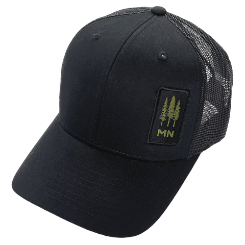 MN Pine Trio Trucker Hat - Black