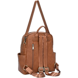 Vegan Leather Backpack - Camel
