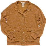 Vintage-Washed Button Shacket - Rust Brown