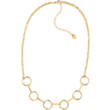 18k Matte Gold Circle & Bar Necklace