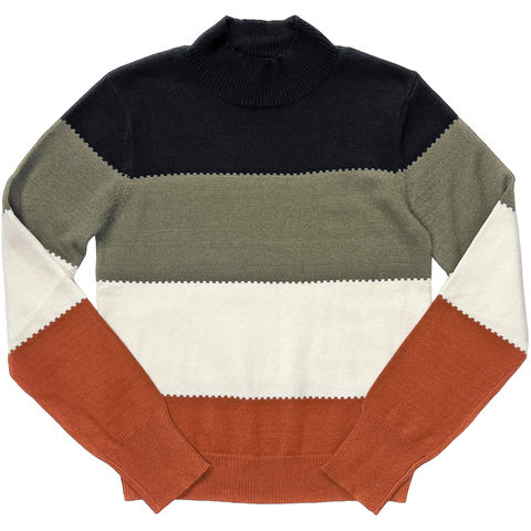 Colorblock Mockneck Sweater