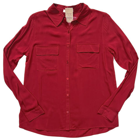 Front Pocket Woven Blouse