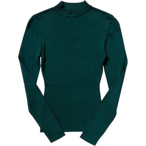 Lightweight Mock Neck Sweater - Evergreen