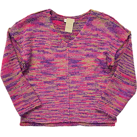 V-Neck Multi-Color Sweater