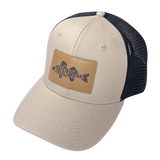 MN Walleye Faux Leather Patch Trucker Hat - Chino