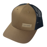 Minnesota Faux Leather Patch Trucker Hat - Coyote Brown