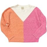 Colorblock Sweater - Orange/Hot Pink