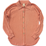 Ribbed Shacket - Dusty Coral