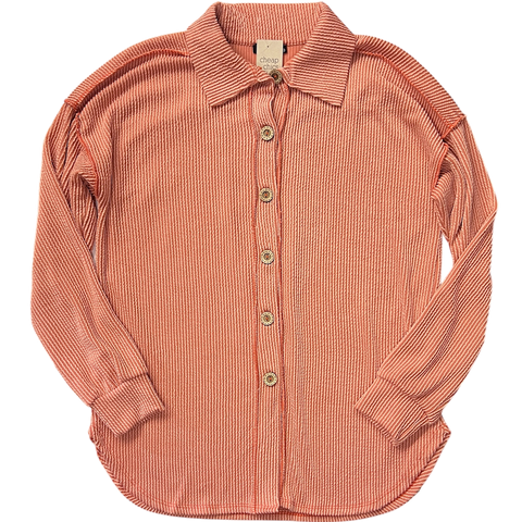 Ribbed Shacket - Dusty Coral