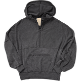 Ribbed Half-Zip Hoooded Pullover