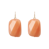Natural Stone Beaded Earrings - Coral