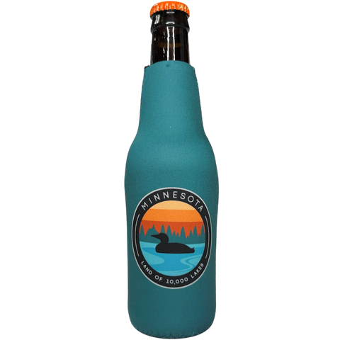 MN Sunset Loon Bottle Koozie