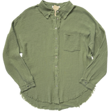 Linen Gauze Top - Light Olive