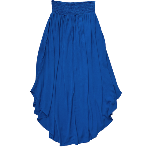 Smocked-Waist Skirt with Pockets