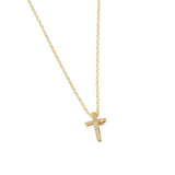 Mini Cross Charm Necklace - Gold