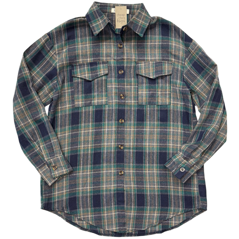 Navy/Teal Flannel