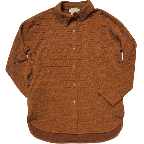 Rust Quilted Snap Shacket