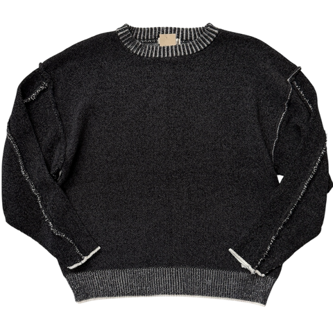 Black Reverse-Seam Sweater