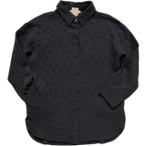 Black Quilted Snap Shacket