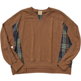 Acid-Wash Plaid Pullover