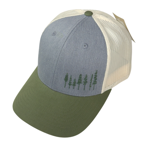 Pines Trucker Hat - Olive Tri-Color