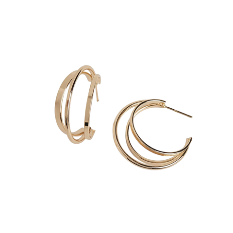 Triple-Hoop Earrings - Gold