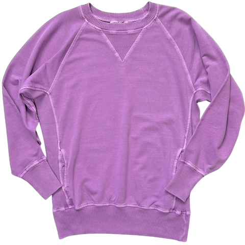 Vintage Pullover with Pockets - Light Plum