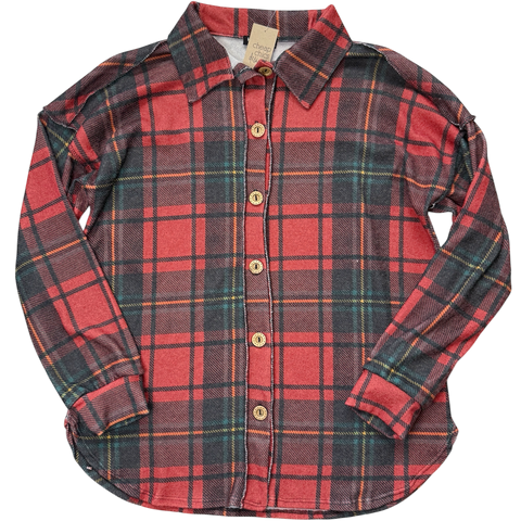 Red/Green Plaid Lightweight Shacket