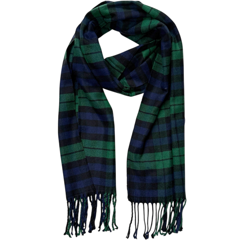 Lightweight Oblong Scarf - Navy/Green