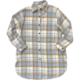 Long Flannel Shacket - Blue