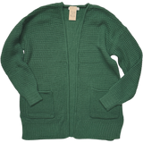 Waffle Cardigan - Dark Green