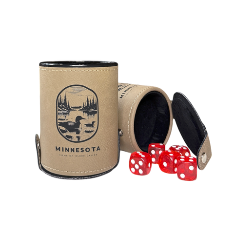 MN Loon Oval Leatherette Dice Cup