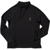 MN Pine Trio Waffle Cross-Neck Pullover